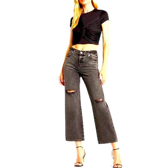 EXPRESS NWT Distressed Denim Black Jeans - Picture 1 of 7